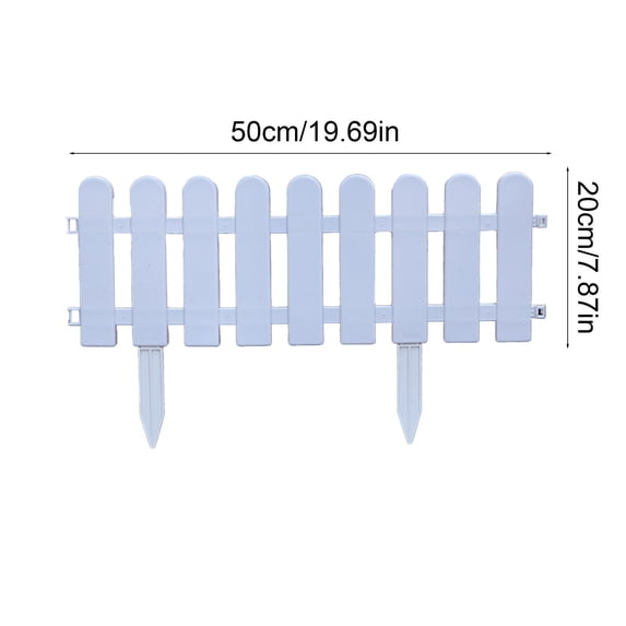 Garden Border Fence Panel Edging Lawn Landscape Barrier for Flower Bed Walkway 19.7x5.1in White YYUZH