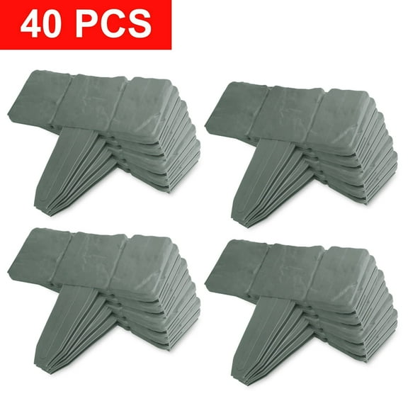 Garden Border, Moclever 40Pcs PP Plastic Lawn Border Cobbled Stone Plant Border Effect, Gray-Green