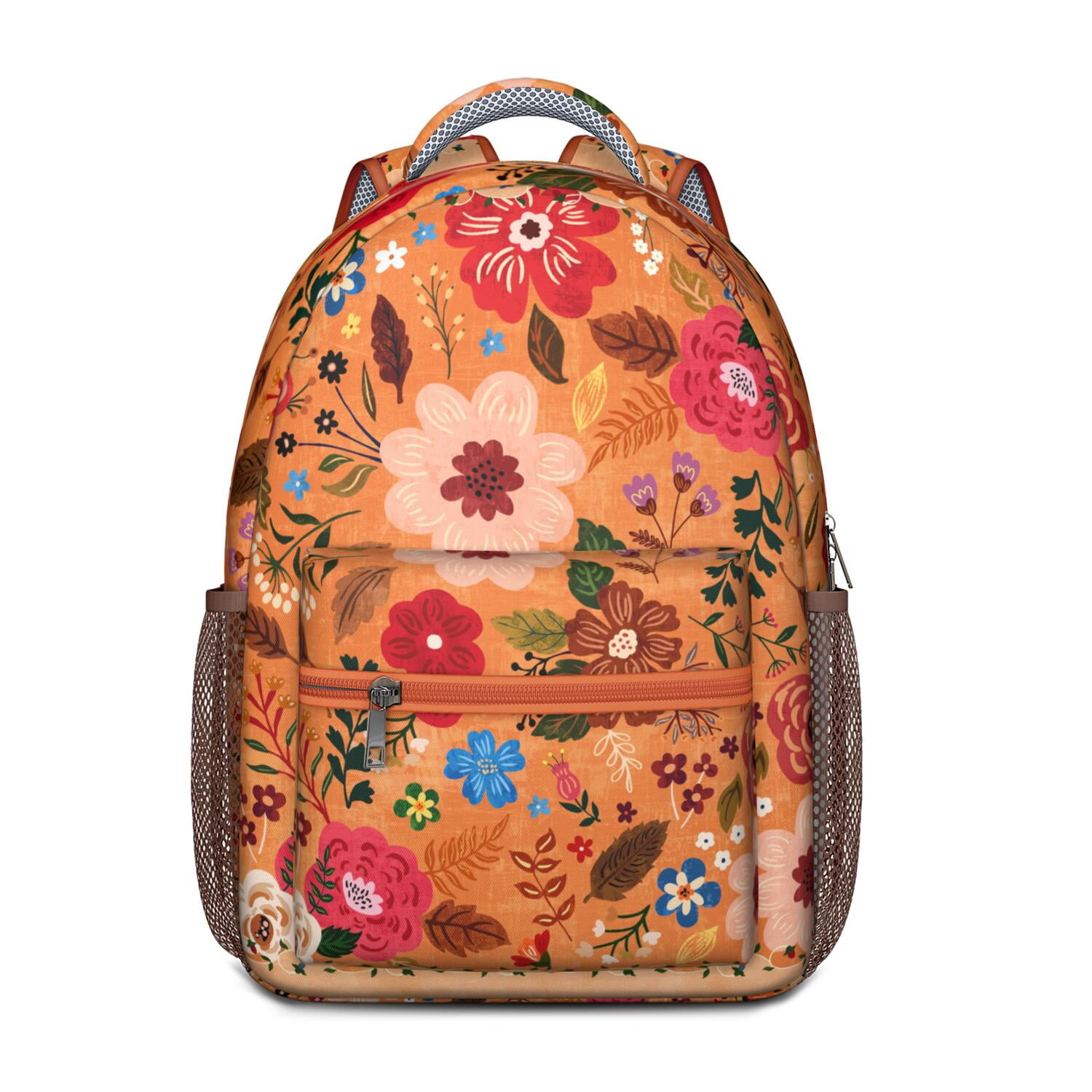 Garden Botanical Print Bookbag - Durable Waterproof School Bag for Commuters