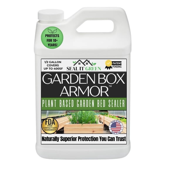 Garden Box Sealer | FDA Food Contact Safe Plant-Based Wood Sealant for Raised Beds, Planters & Pet Houses. Protects All Wood Types from Water & Weather Damage | Eco-Friendly Sustainable Solution