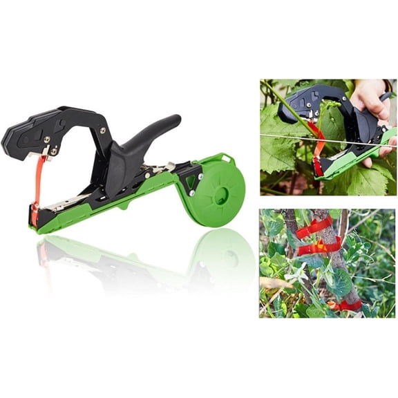 Garden Branch Binding Machine, Branch Tying Device, Portable Plant Branch Tying Tool, Plant Tying Machine Garden Tape Tool for Grapevines, Cucumber and Tomato Trellises (Green)