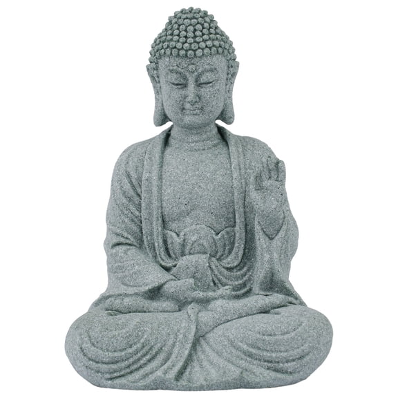 Garden Buddha Statue Resin Stone Sitting Ornament for Serene Indoor and Outdoor Spaces (A)