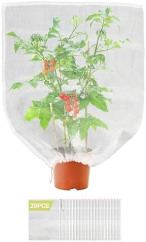 Garden Bug Netting Bags, 20PCS 29 x 21 inch Insect Bird Barrier Netting ...