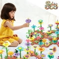 thumbnail image 1 of Garden Building Blocks Set | DIY Flower Arrangement Toy - Educational Sensory STEM Construction Kit | Multicolor ABS Material | 272pcs | 6x4x4cm Flowers | Family Activity, 1 of 9