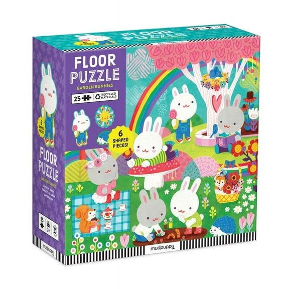 Garden Bunnies 25 Piece Floor Puzzle with Shaped Pieces (Other)