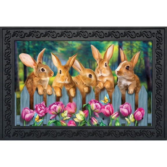 Briarwood Lane Easter Doormat 30x18 Indoor Outdoor Garden Bunnies Spring For Easter Doormat