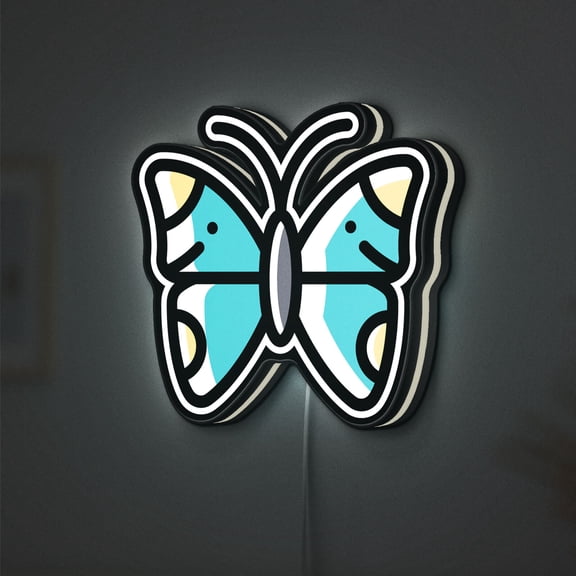 Garden Butterfly 3D Novelty Light Box, Nature Insect Lamp Decor for Flower Lovers, Kids, and Farming Inspired Spaces (Height 20 inch, 50cm)