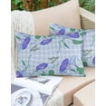 thumbnail image 1 of Garden Butterfly Morning Glory Vine Outdoor Pillow Covers Set of 2,Decorative Waterproof Throw Pillow Case,Flower on Blue Lattice Grid Cotton Linen Soft Cozy Cushion Pillowcases, 1 of 7