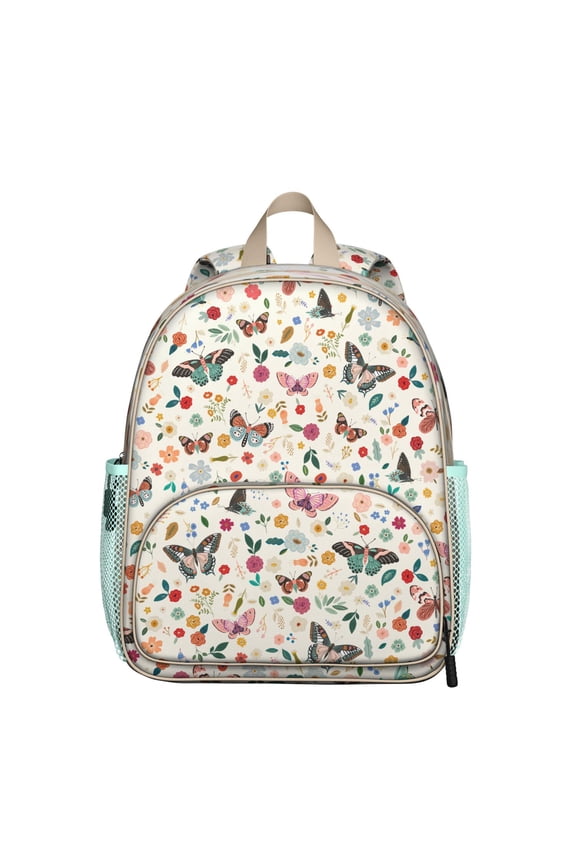 Garden Butterfly Student Backpack – Watercolor Floral Pattern with Cute Wings, Fantasy Artistic Nature Aesthetic Design