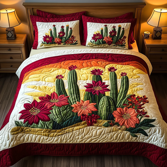 Garden Cactus 3-Piece Quilted Bedding Set - Walmart.com