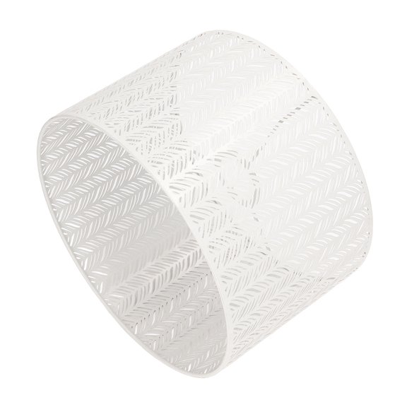 Garden Care Drum Lamp Shade with Fir Leaf Shape Pattern, Metal Lampshade Cover for Table Ceiling Lamp, Hollow Out Decorative Light Shade for E27 E14 Caliber Lamp