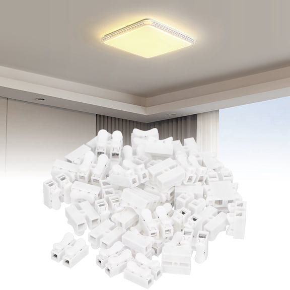 Garden Care Spring 100pcs CH-2 Connectors for LED Ceiling Light Flame Retardant 2 Port Press Terminal