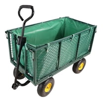 Garden Cart Flower Cart - Heavy Duty Utility Wagon with 10" Tires, Detachable Handle & Mesh Sides - Firewood, Yard, & Outdoor Transport - 880lbs Capacity