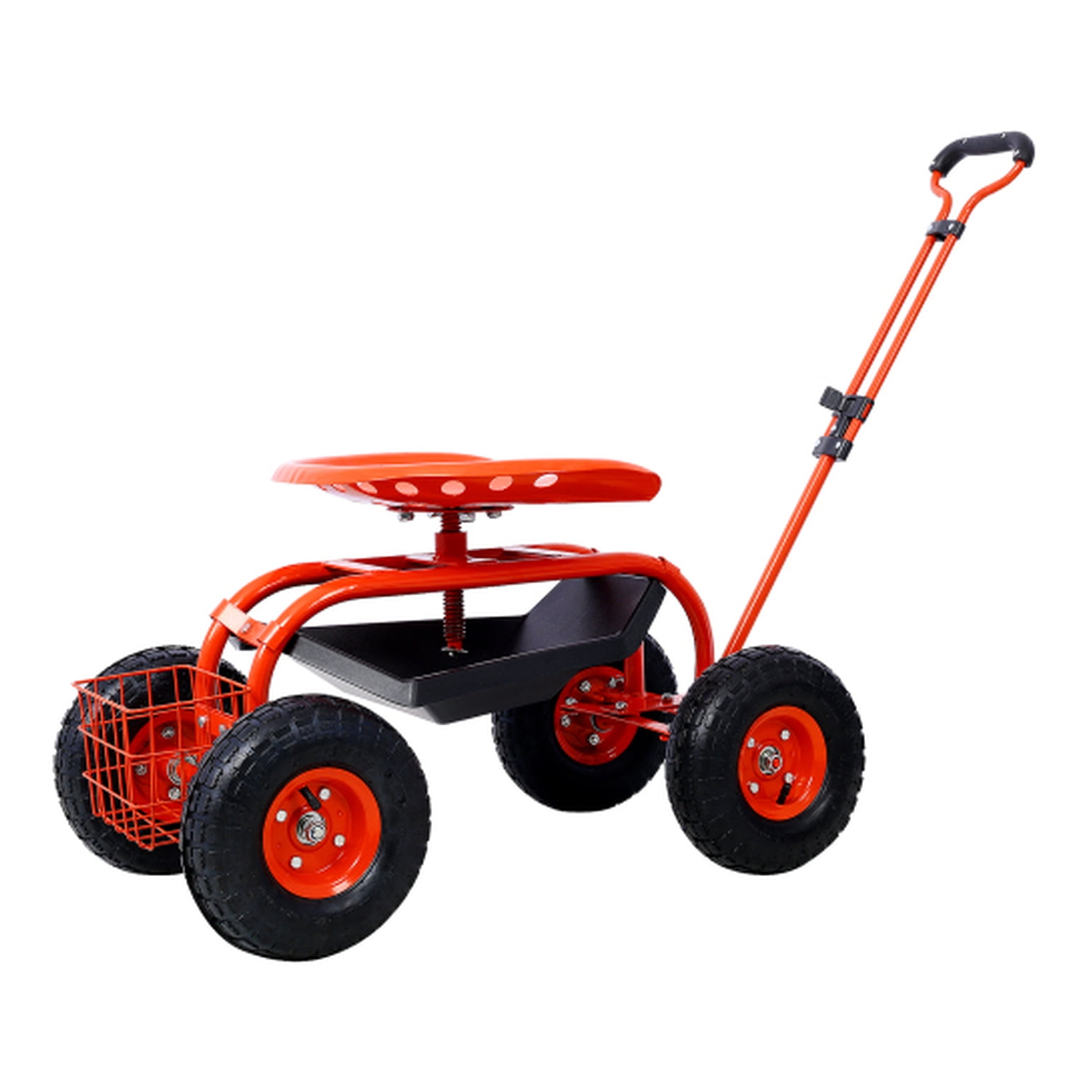 QueelQuest Rolling Garden Work Seat With Wheels, Gardening Stool For