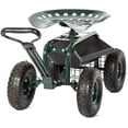 Garden Cart Rolling Work Seat with Tool Tray Heavy Duty Scooter