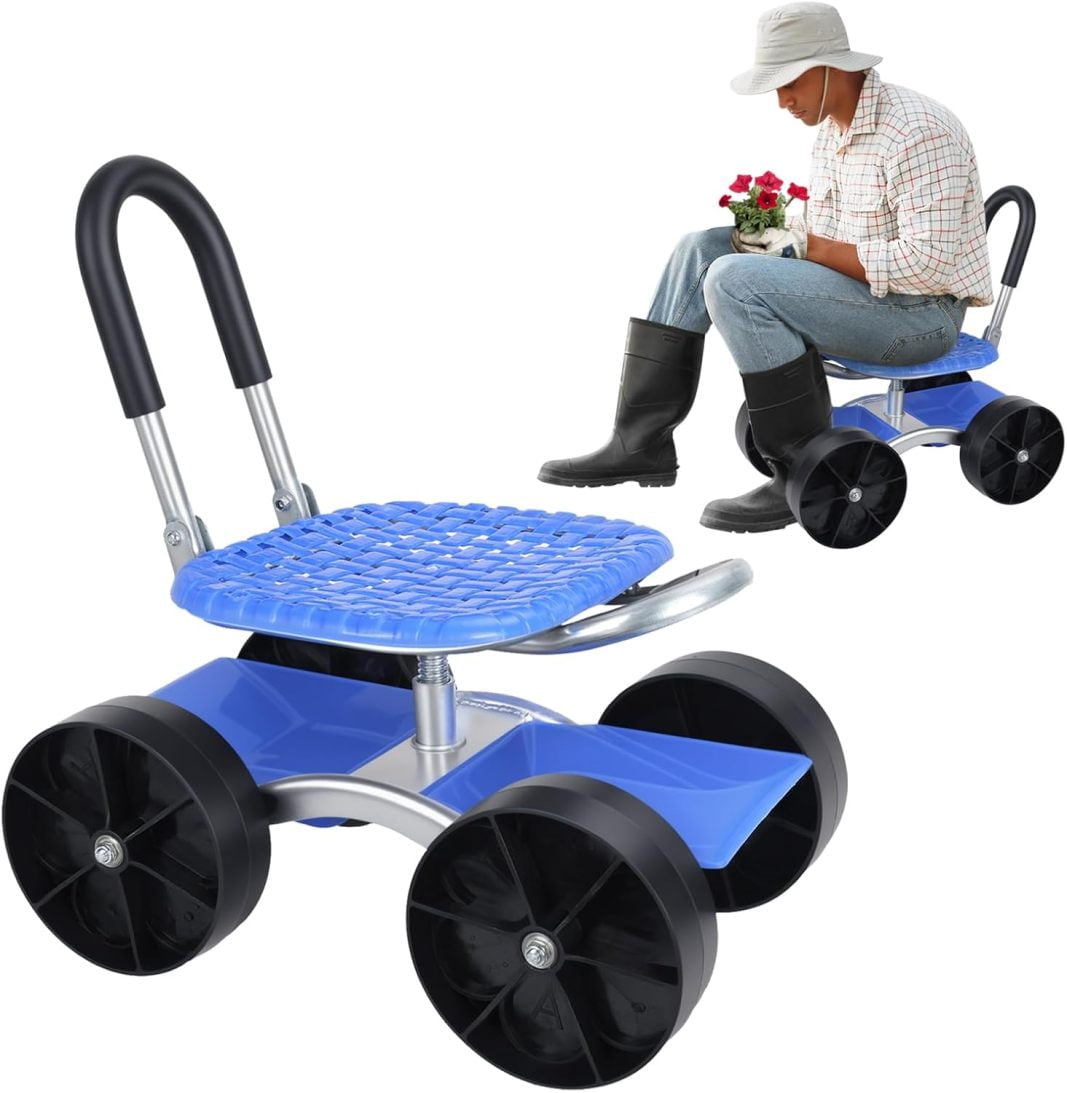 Rotating Outdoor Work Seat with Wheels