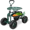 Garden Cart with Seat on Wheels Rolling Garden Stool with Wheels Heavy ...