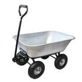 Garden Carts Four Wheels Pneumatic Tires Wheelbarrows Garden Dump Cart Folding Dolly with Steel