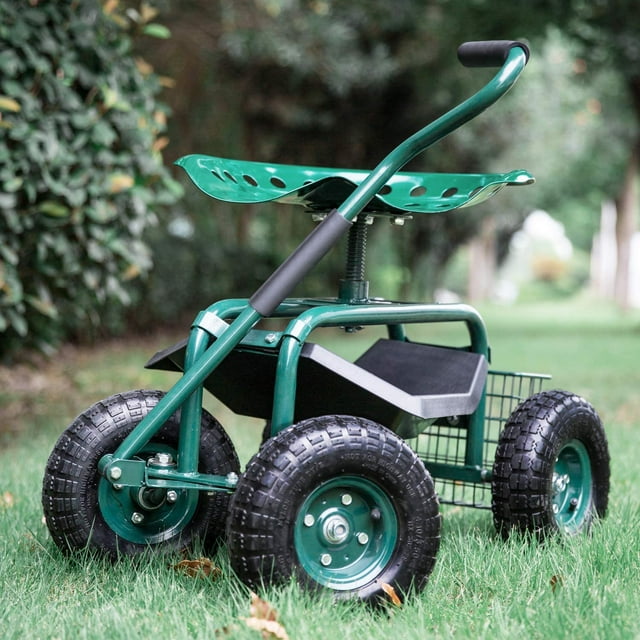 Garden Carts with Seat Rolling Scooter Rolling Gardening Stool Cart