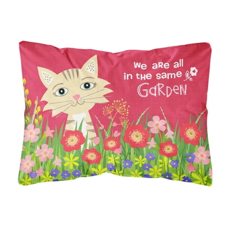 Garden Cat Canvas Decorative Pillow