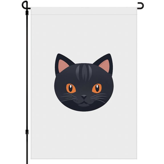 Garden Cat Double-Colored Garden Flag for Outdoor for Outdoor Front Door Home Yard Porch 28x40 Inch Durable Black Cat Kitten Cartoon Style Yard Flag Fluffy Cat Animated Decoration