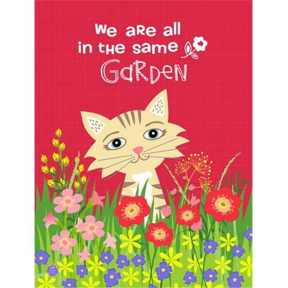 Garden Cat Flag Canvas House Size