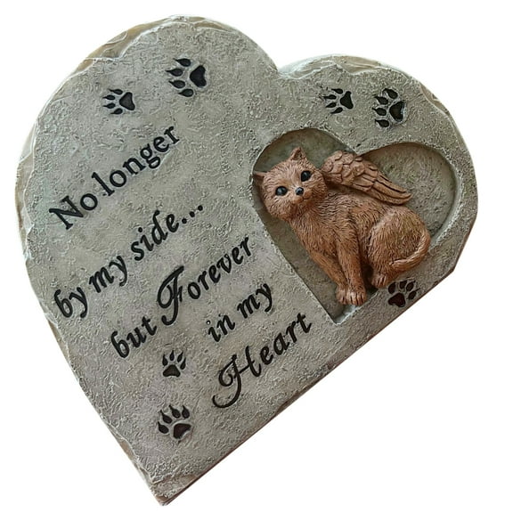 Garden Cat Memorial Stone Ornament Pet Tribute Statue Animal Statute Ornament
