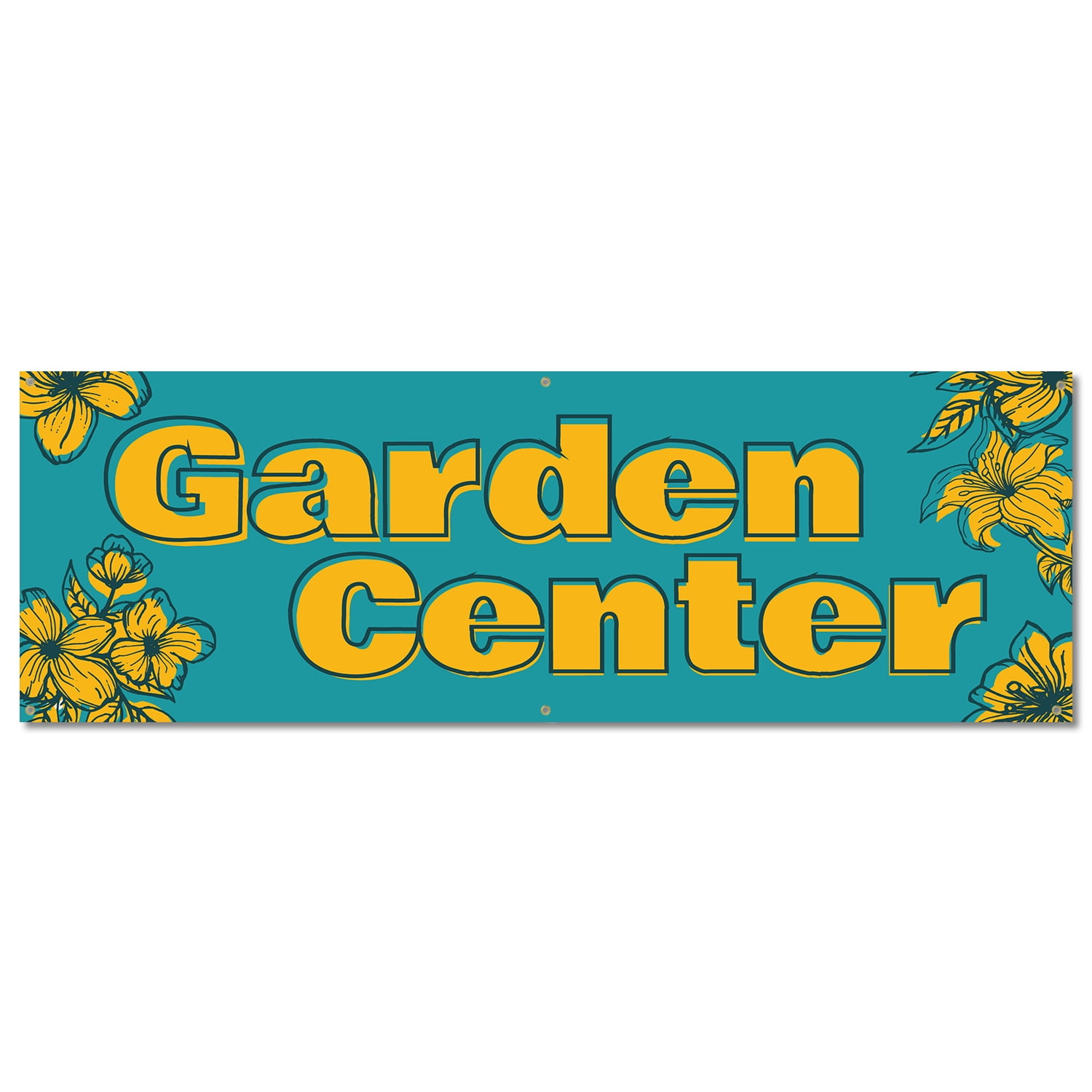 Garden Center 24" X 72" Banner Outdoor Vinyl Sign With Grommets