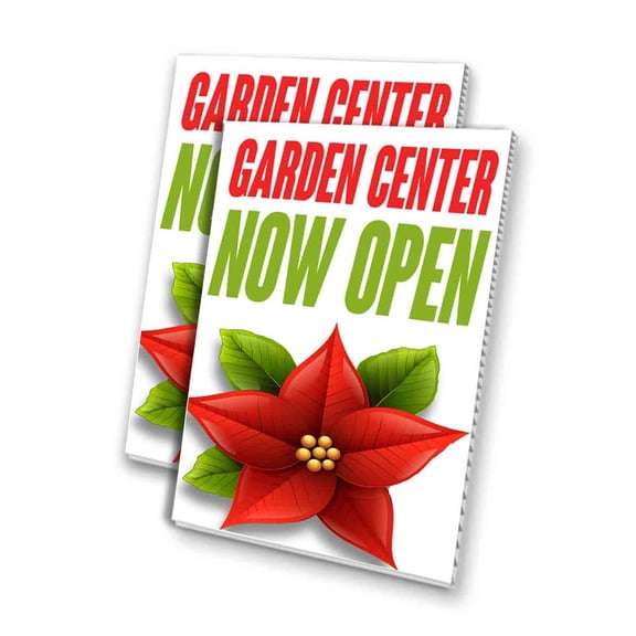 Garden Center Now Open (24" X 36") 4mm Corrugated Plastic Panel, Graphics Applied To 1 Side (Pk of 2)