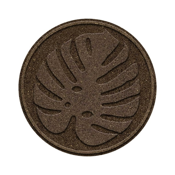 TierraVerde 4 Pack 18" x 18" Tropical Leaf Decorative Stepping Stones, Brown