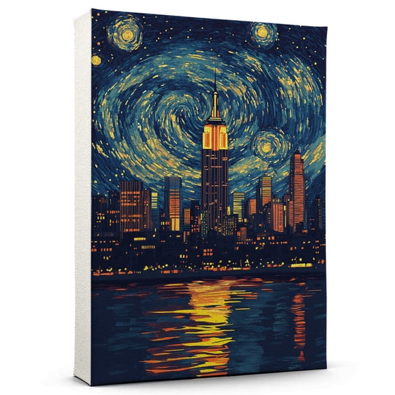 Garden City Travel Canvas Art Print, New York Wall Canvas Starry Night, Garden City Canvas Painting decorNew York Travel Picture -97AZ490