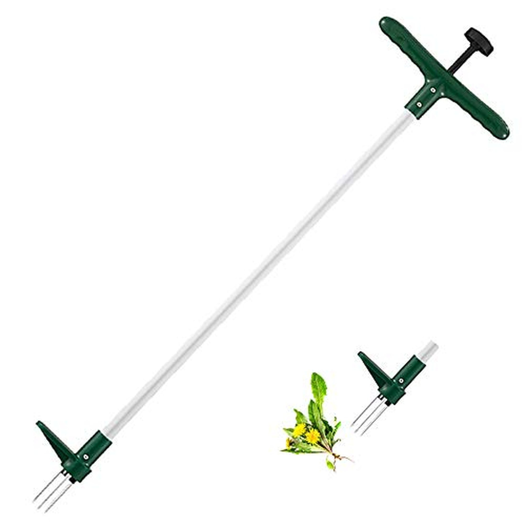39.5 in Green and White Stainless Steel Stand-Up Garden Weeder