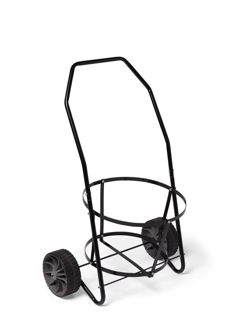 Black Alloy Steel Garden Clean-Up Cart with Pneumatic Wheels