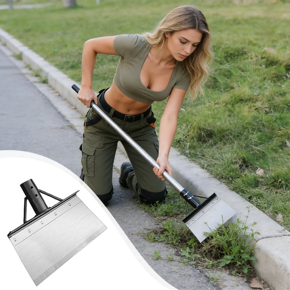 Garden Cleaning Shovel, Floor Scraper, Ice Scraper,Heavy Duty Snow Shovel with 48 Inch Adjustable Long Handle,Garden Flat Shovel for Lawn Edging Weeding Digging Snow Removal and Ice Scraping