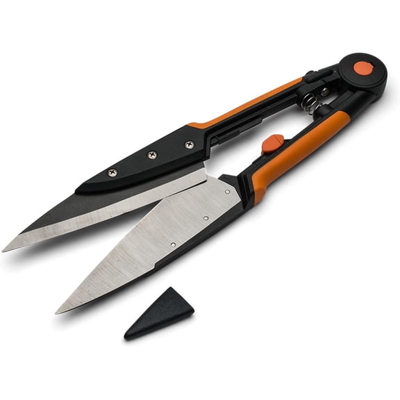 Garden Clippers - Grass Cutter Hand Edging Shears - Straight Yard Scissors for Outdoor Edges, Weeding, or Hedge Shears by