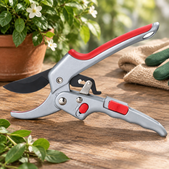 Garden Clippers Y Pruners Work 3 Times Easier Professional Ratchet Pruning Shears Rose Flower Hedge Stem Tree Gardening Weak Hand