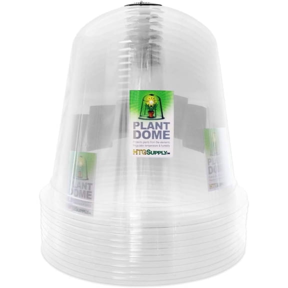 Garden Cloche Plant Protector Bell (10-Pack) - Reusable Vented Plastic Dome