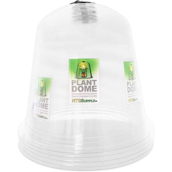 Garden Cloche Plant Protector Bell (5-Pack) - Reusable Vented Plastic Dome