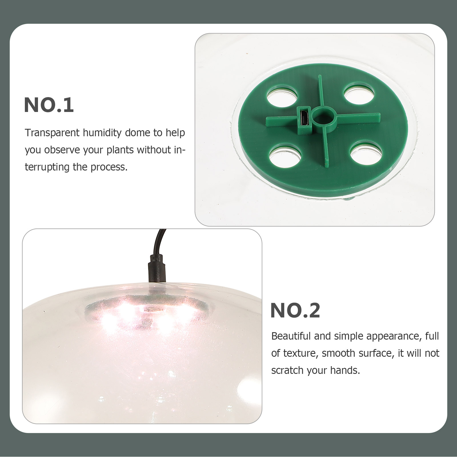 Garden Cloches 5pcs Protection Humidity Domes Plastic Dome Small