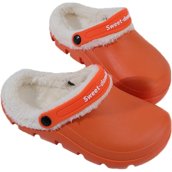 Garden Clogs Fuzzy for House : Women Men Warm Fur Lined Slippers for Winter Unisex Non-Slip Mules for Indoor Outdoor