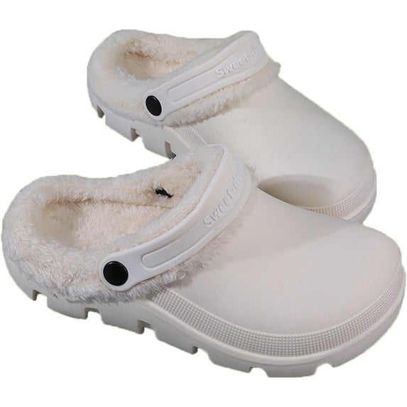 Garden Clogs Fuzzy for House : Women Men Warm Fur Lined Slippers for Winter Unisex Non-Slip Mules for Indoor Outdoor