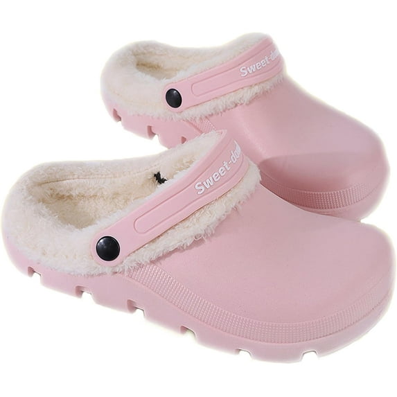 Garden Clogs Fuzzy for House : Women Men Warm Fur Lined Slippers for Winter Unisex Non-Slip Mules for Indoor Outdoor