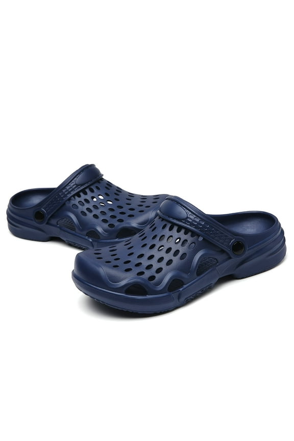 Garden Clogs for Men Rubber Clog Sandals EVA Gardenning Shoes Summer Water Sandal Waterproof Comfort Slip on Quick Dry Pool Beach Yard Kitchen Antiskid Mules Shower Slides Navy 42