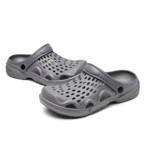 Garden Clogs for Men Rubber Clog Sandals EVA Gardenning Shoes Summer Water Sandal Waterproof Comfort Slip on Quick Dry Pool Beach Yard Kitchen Antiskid Mules Shower Slides Grey 44