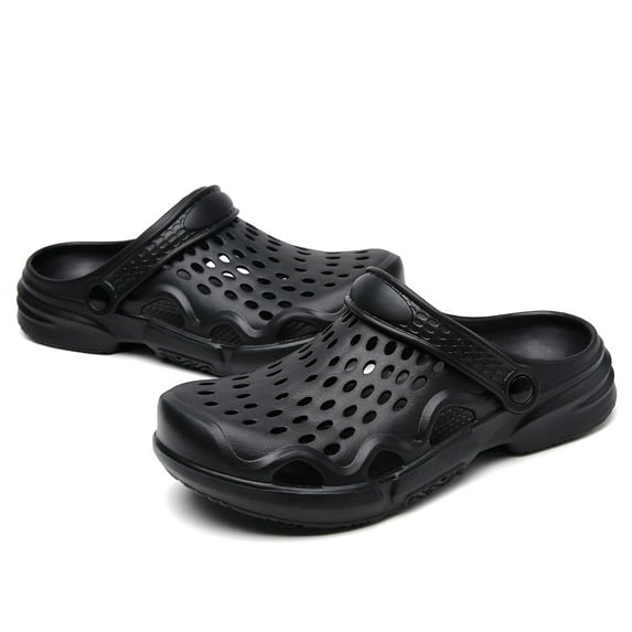 Garden Clogs for Men Rubber Clog Sandals EVA Gardenning Shoes Summer Water Sandal Waterproof Comfort Slip on Quick Dry Pool Beach Yard Kitchen Antiskid Mules Shower Slides Black 41