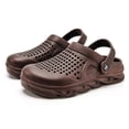 thumbnail image 1 of Garden Clogs Mens Water Clogs Summer Breathable Sports Sandals Slip On Beach Sandals Outdoor Indoor Garden Shoes Brown 42, 1 of 3