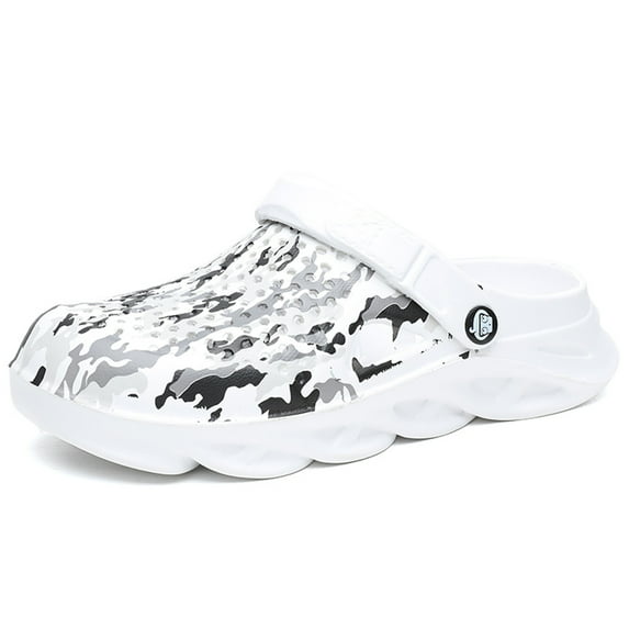 Garden Clogs Mens Water Clogs Summer Breathable Sports Sandals Slip On Beach Sandals Outdoor Indoor Garden Shoes White 40