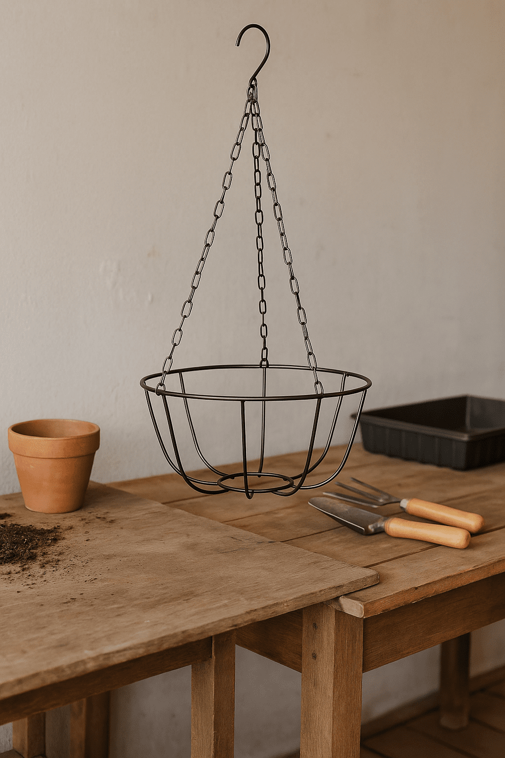 Garden Collection Hanging Wire Basket, 10 in. BLACK