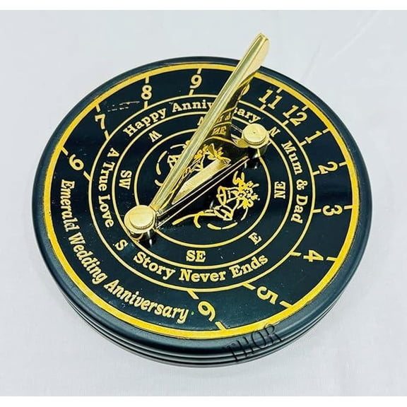 Garden Compass Anniversary Vintage Gift Antique Engraved Gift Anniversary Sundial for Him, Wedding Gifts Sundial Compass