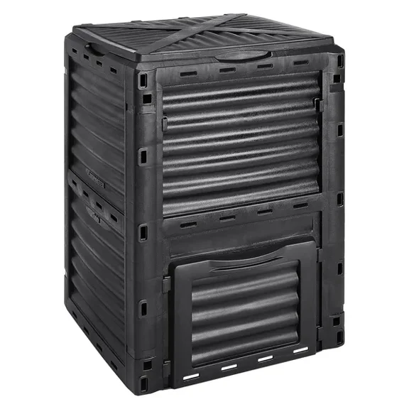 Garden Compost Bin 80 Gallon BPA Free Large Capacity Outdoor Composter with Top Lid and Bottom Door Easy Assembly Lightweight Fast Fertile Soil Creation